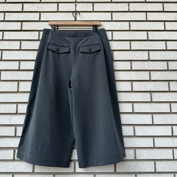 NWT Gap High Rise Wide Leg Crop Pants O-Ring Zip Gray - Picture 9 of 13